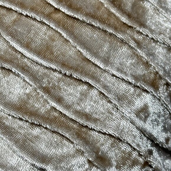 Pier 1 Velvet Pillow 24" Wavy Texture Beige Square Accent Cushion 14 x 14 - Picture 7 of 8